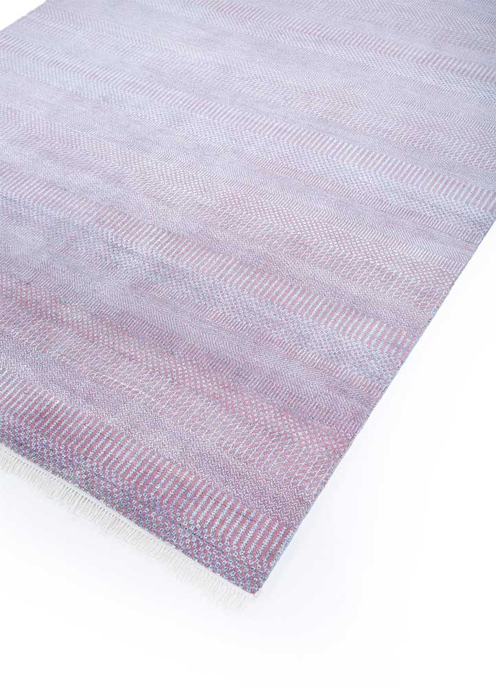 kairos pink and purple wool and viscose hand knotted Rug - FloorShot