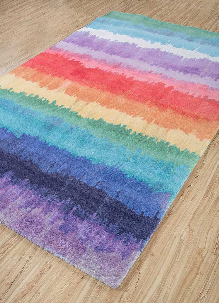 yuna pink and purple polyester hand tufted Rug - FloorShot