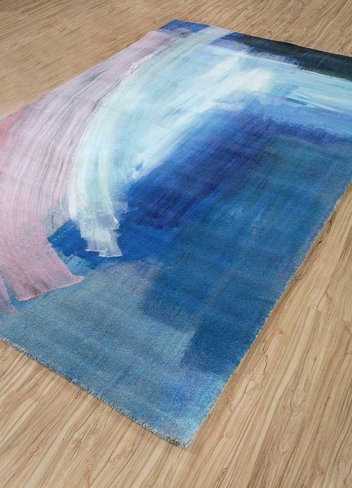 yuna blue polyester hand tufted Rug - FloorShot