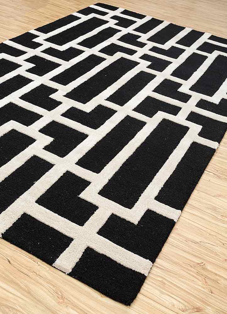 contour grey and black wool and viscose hand tufted Rug - FloorShot