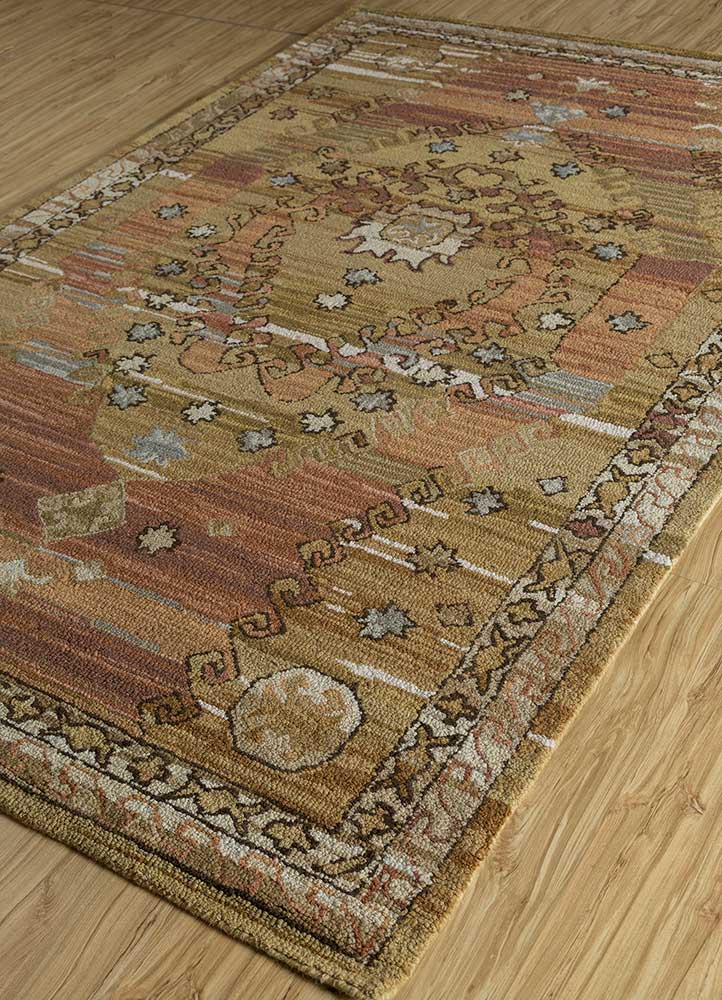 kasbah beige and brown wool hand tufted Rug - FloorShot