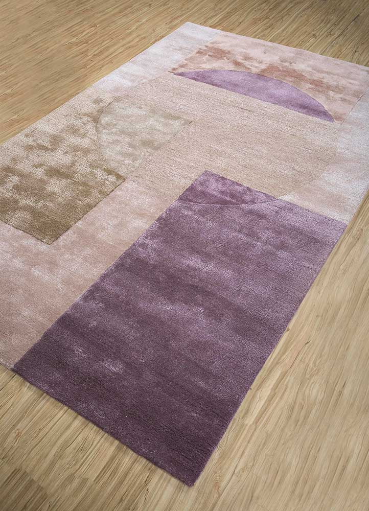 caliedo pink and purple wool and viscose hand tufted Rug - FloorShot