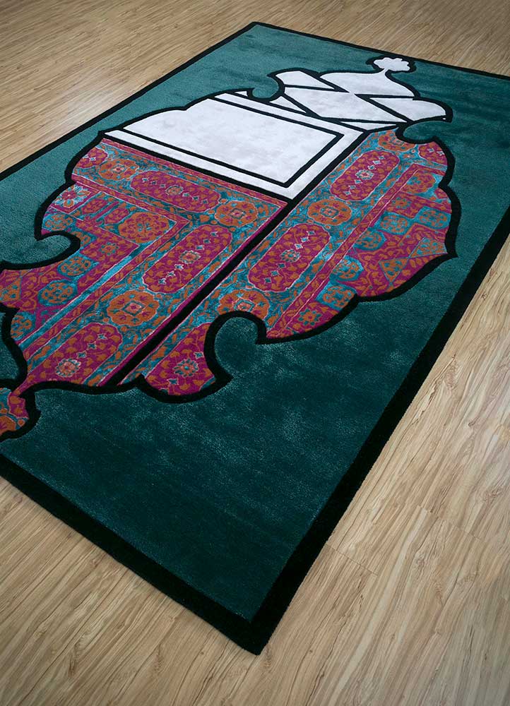 concoction green wool and viscose hand tufted Rug - FloorShot