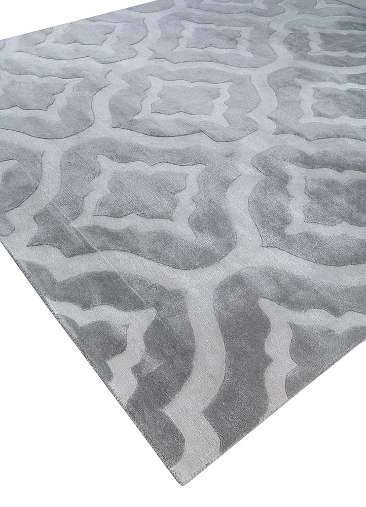 contour grey and black wool and viscose hand tufted Rug - FloorShot