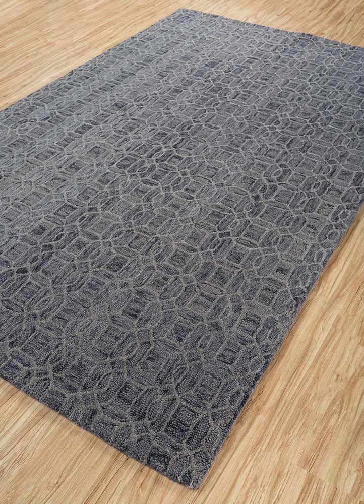 decade grey and black wool hand tufted Rug - FloorShot