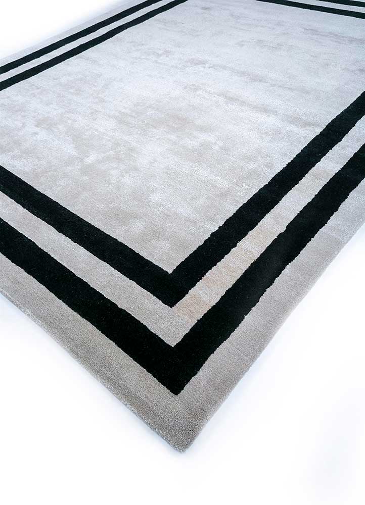 linear green wool and viscose hand tufted Rug - FloorShot