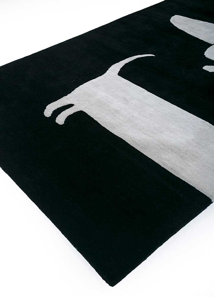 confetti grey and black wool hand tufted Rug - FloorShot