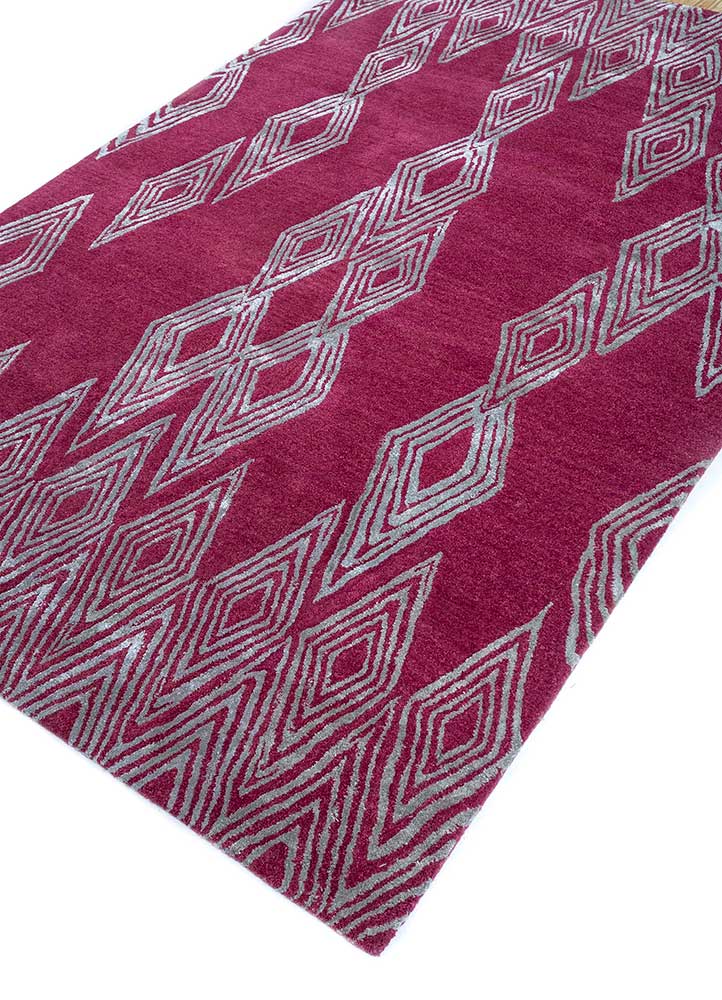 kasbah pink and purple wool and viscose hand tufted Rug - FloorShot