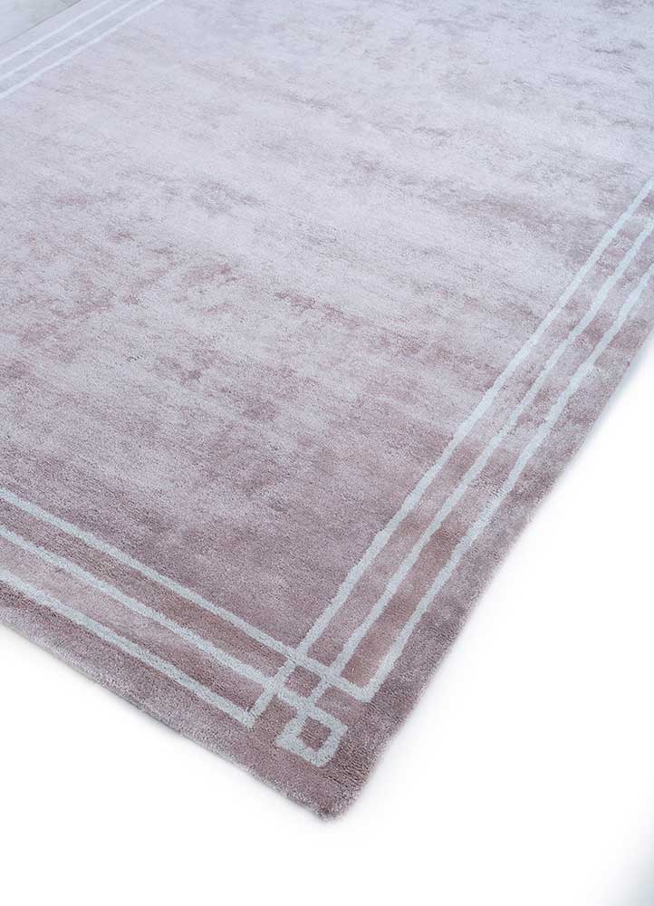 linear pink and purple viscose hand tufted Rug - FloorShot