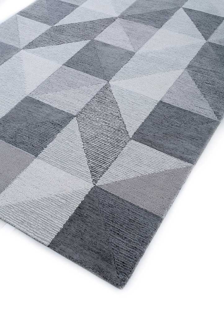 contour grey and black wool hand tufted Rug - FloorShot