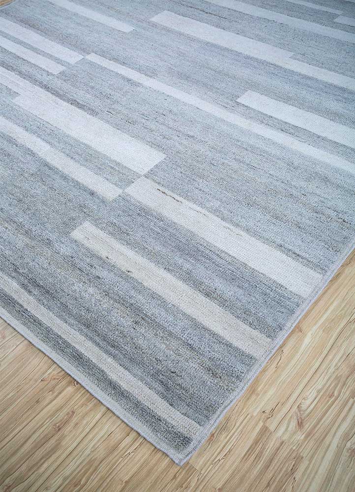 cleo grey and black wool hand knotted Rug - FloorShot