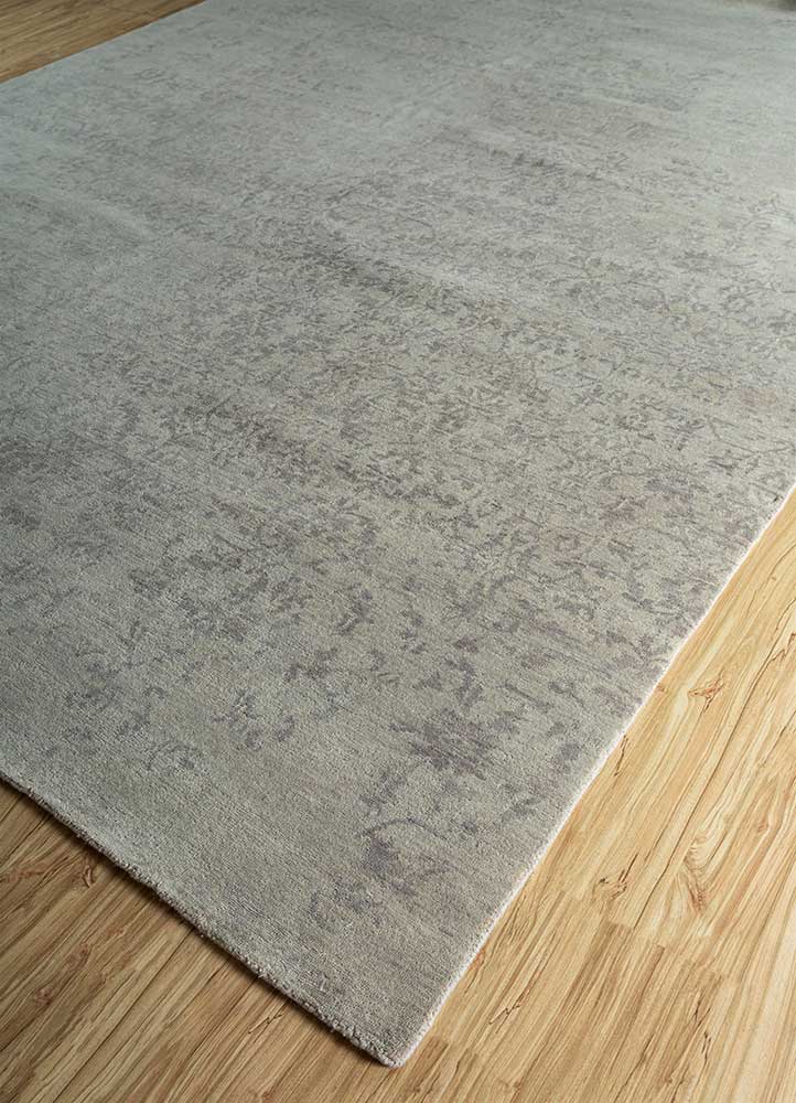 wisteria grey and black wool hand knotted Rug - FloorShot
