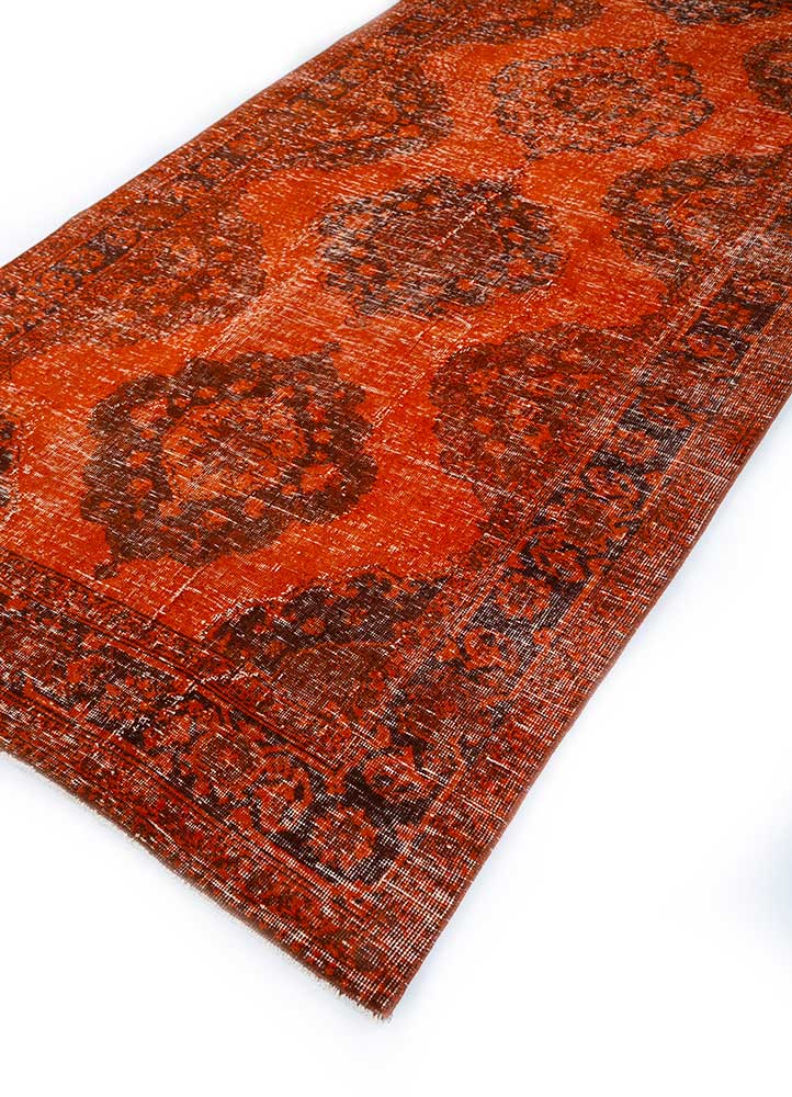 lacuna red and orange wool hand knotted Rug - FloorShot