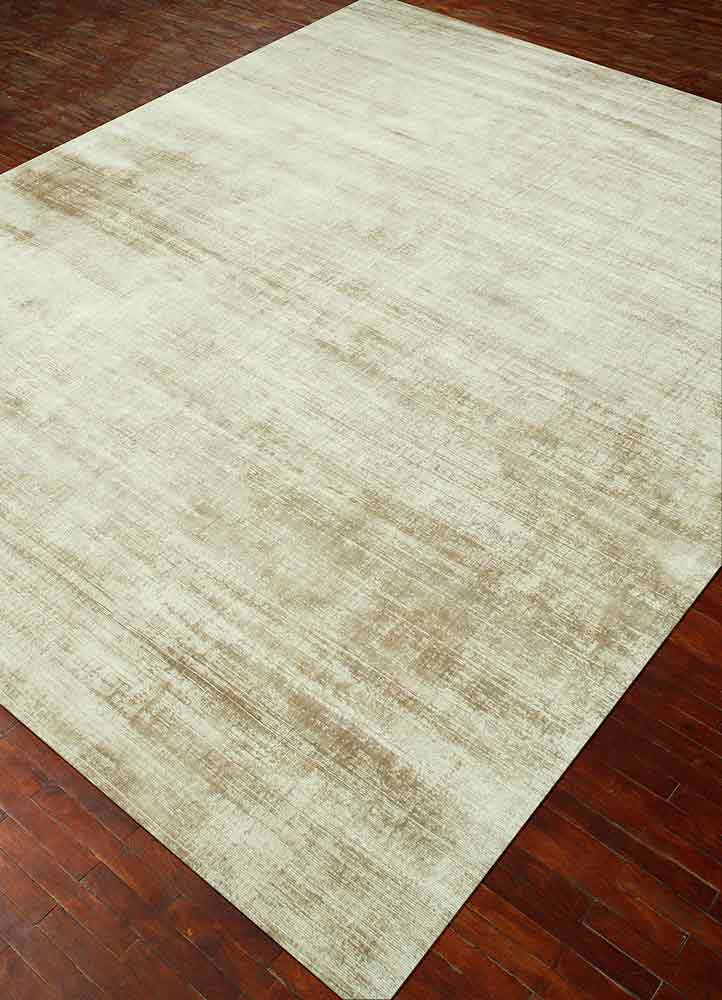 basis beige and brown viscose hand loom Rug - FloorShot