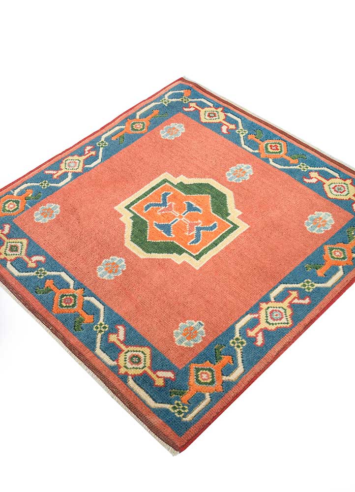 erbe red and orange wool hand knotted Rug - FloorShot