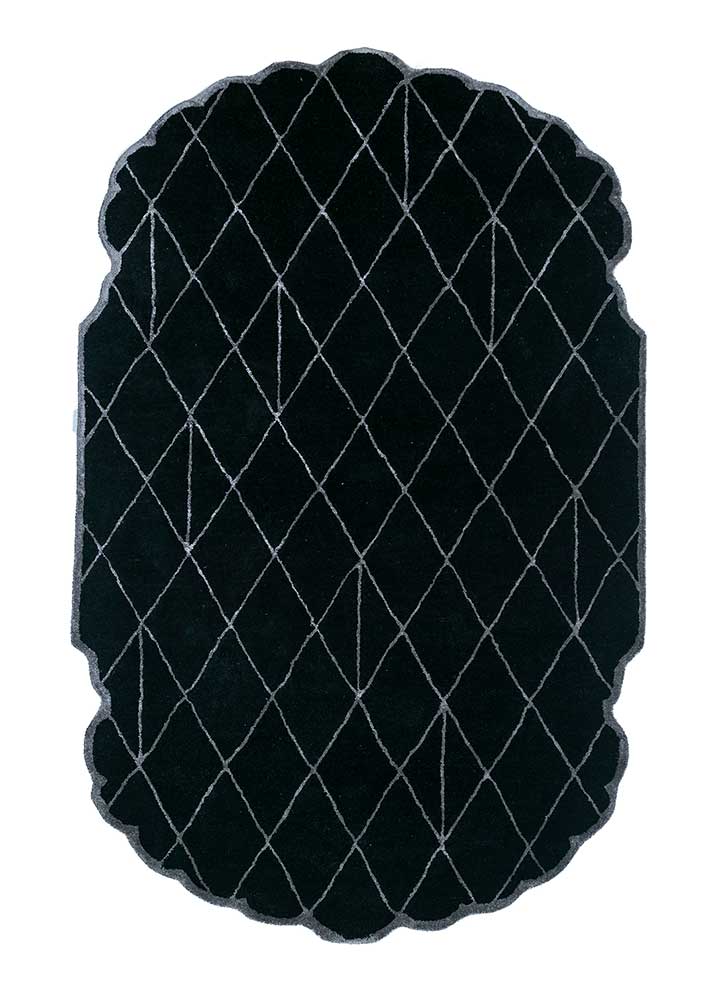jaipur wunderkammer grey and black wool and viscose hand tufted Rug - HeadShot