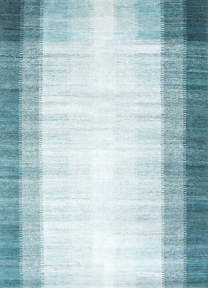 geode blue wool hand knotted Rug - HeadShot