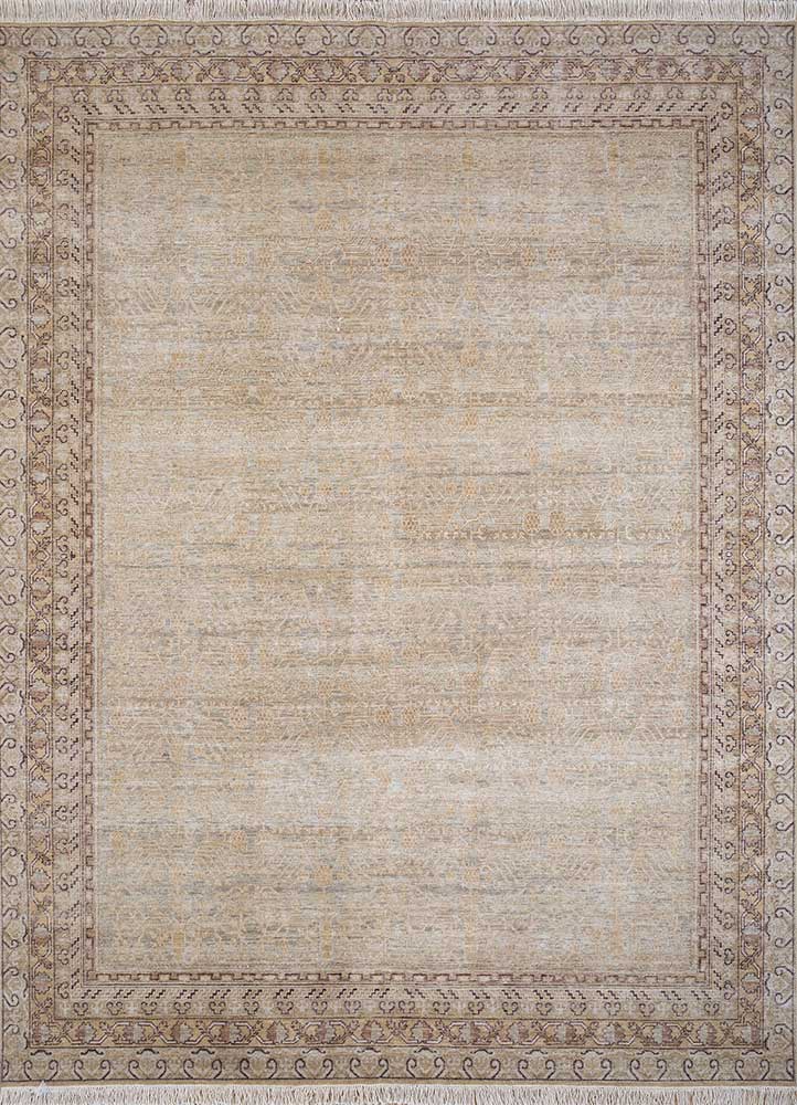 viscaya beige and brown wool hand knotted Rug - HeadShot