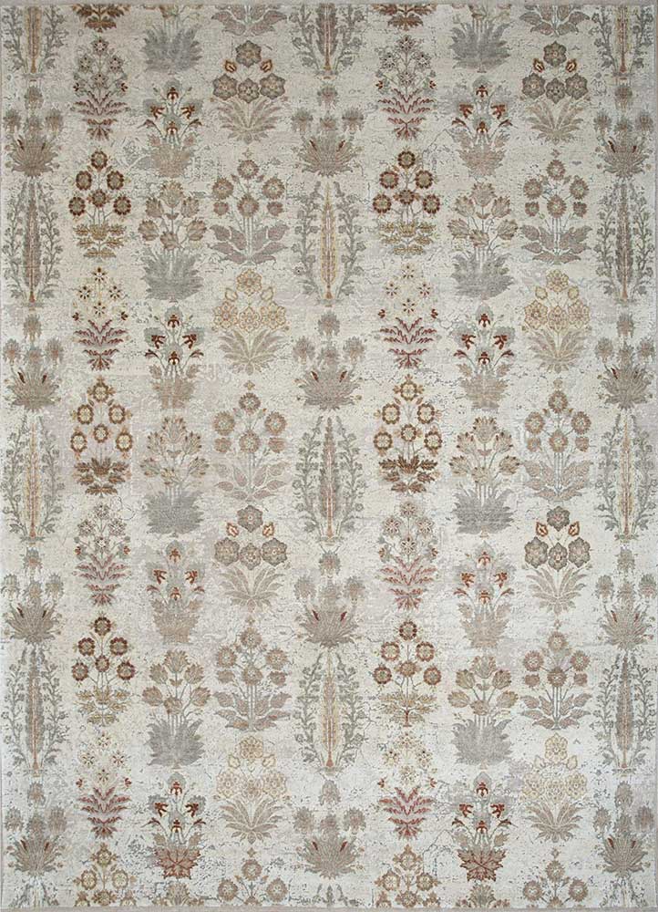 wisteria ivory wool and silk hand knotted Rug - HeadShot