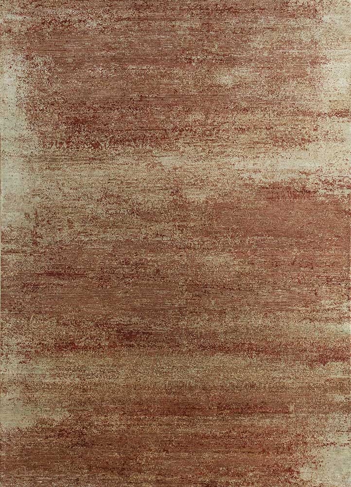 uvenuti beige and brown wool and silk hand knotted Rug - HeadShot