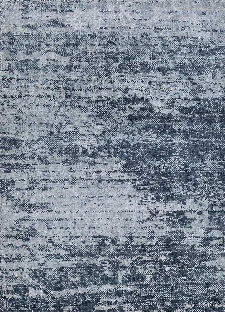 tattvam grey and black wool and silk hand knotted Rug - HeadShot