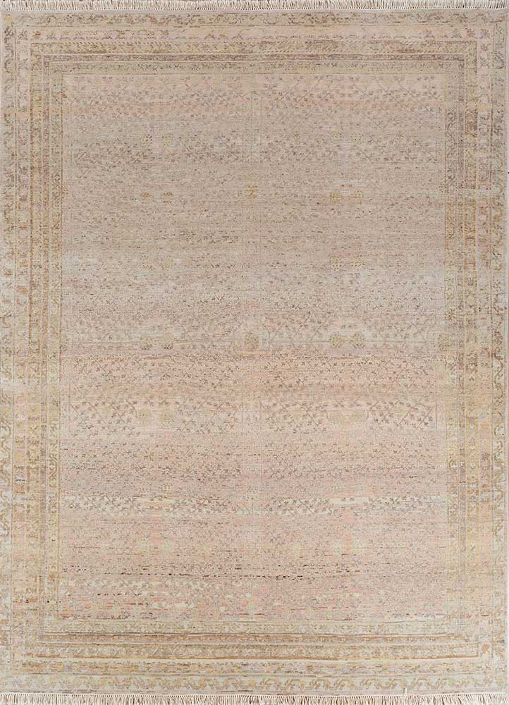 someplace in time ivory wool hand knotted Rug - HeadShot