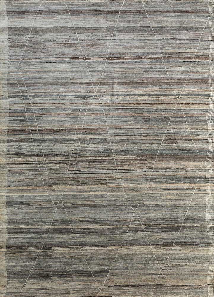 manifest grey and black wool hand knotted Rug - HeadShot
