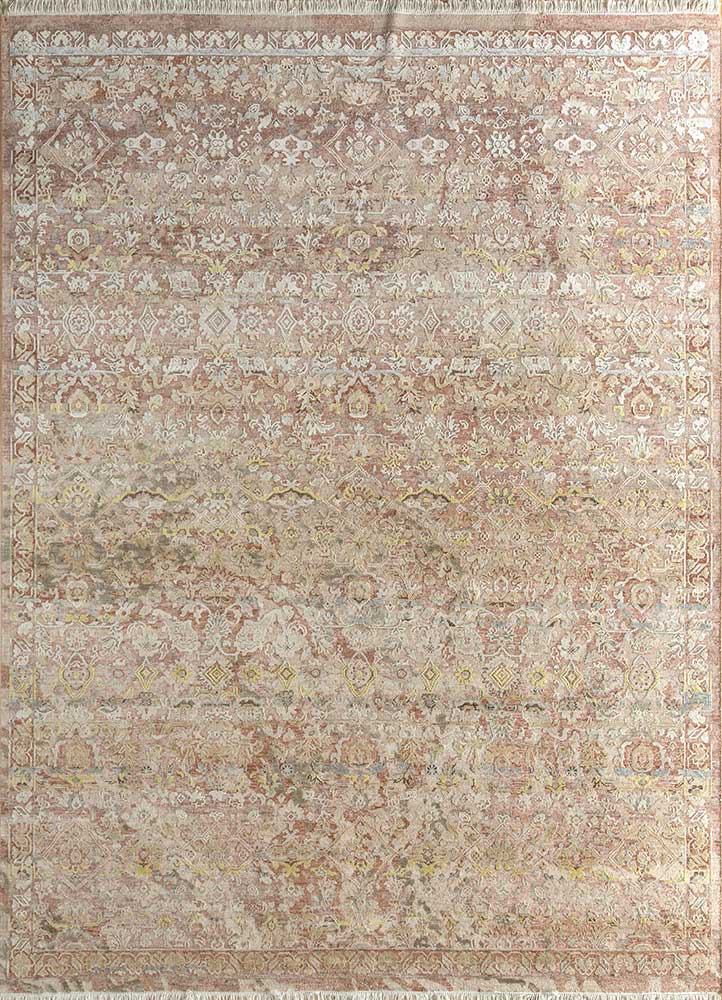 viscaya pink and purple wool and silk hand knotted Rug - HeadShot