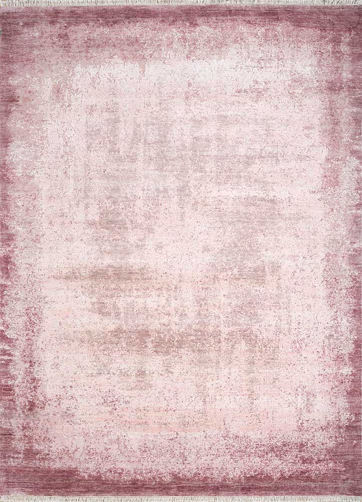 viscaya pink and purple wool and silk hand knotted Rug - HeadShot
