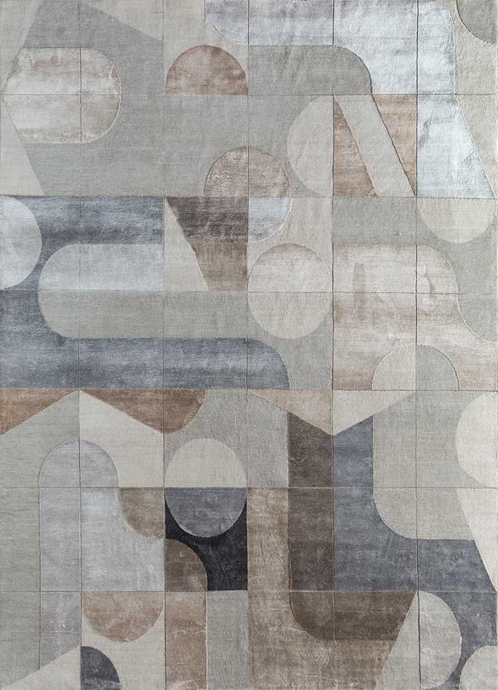 aakar by kavi multi wool and bamboo silk hand knotted Rug - HeadShot