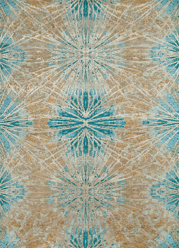 chaos theory by kavi  wool and bamboo silk hand knotted Rug - HeadShot