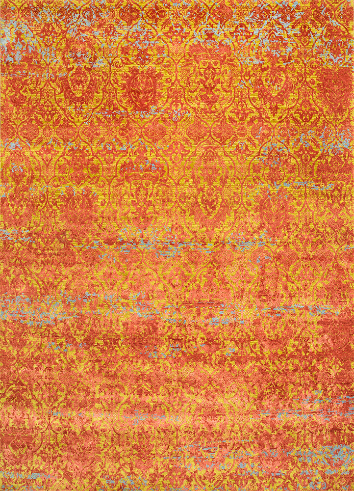 chaos theory by kavi green wool and bamboo silk hand knotted Rug - HeadShot