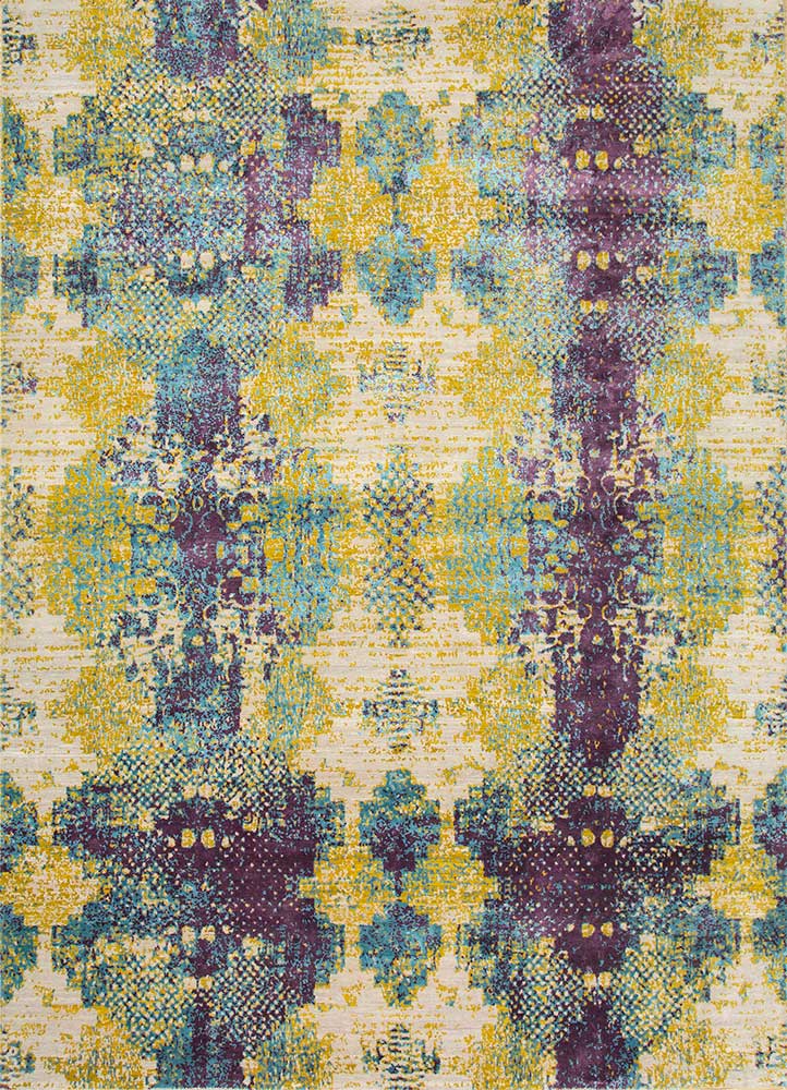 project error by kavi ivory wool and bamboo silk hand knotted Rug - HeadShot
