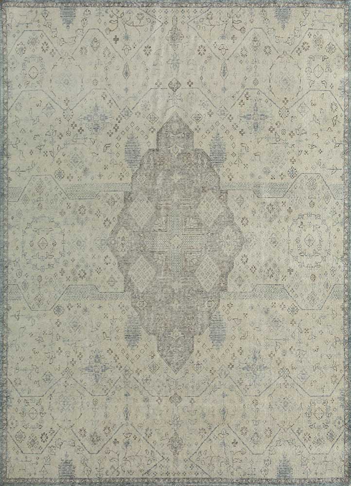 revolution blue wool hand knotted Rug - HeadShot