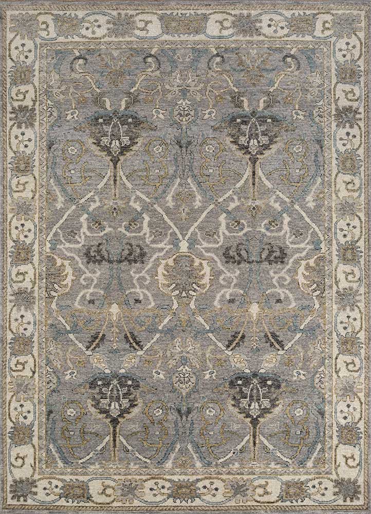 cyanna grey and black wool hand knotted Rug - HeadShot