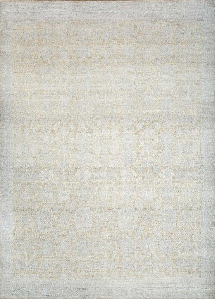 revolution gold wool hand knotted Rug - HeadShot