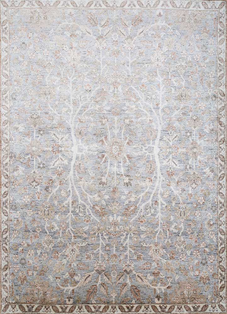 laica grey and black silk hand knotted Rug - HeadShot