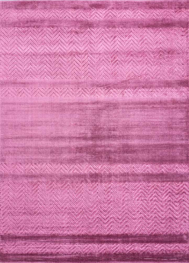 graze pink and purple bamboo silk hand loom Rug - HeadShot