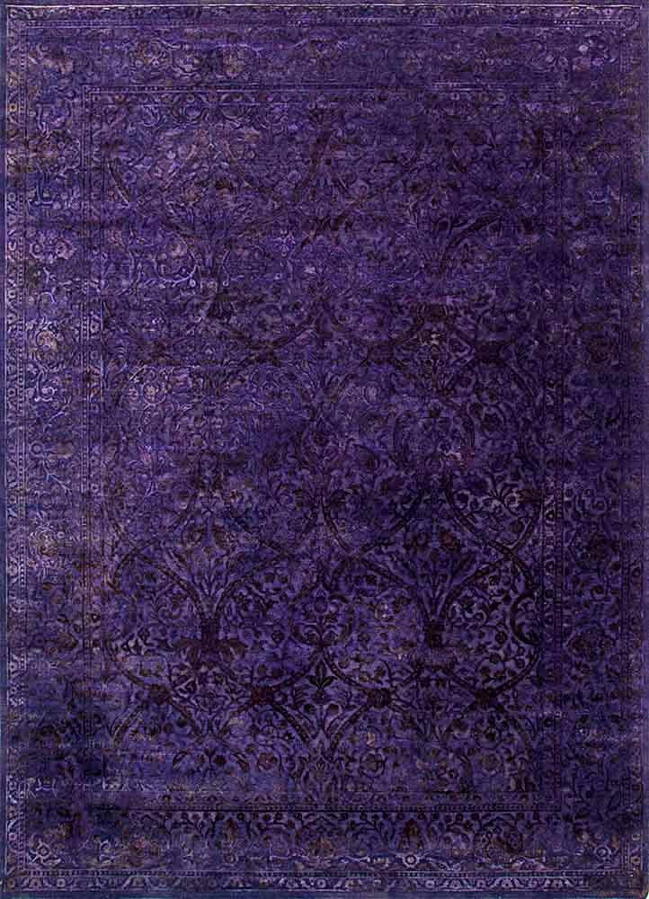 lacuna pink and purple wool and silk hand knotted Rug - HeadShot