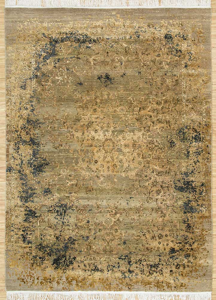 lacuna multi wool and silk hand knotted Rug - HeadShot