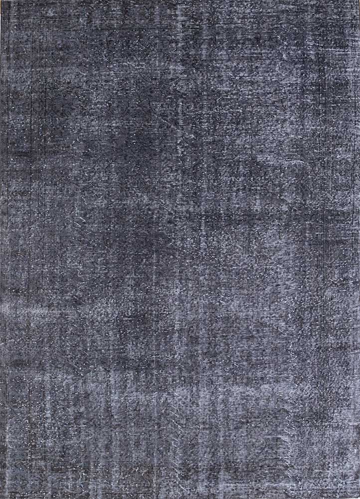 erbe grey and black wool hand knotted Rug - HeadShot