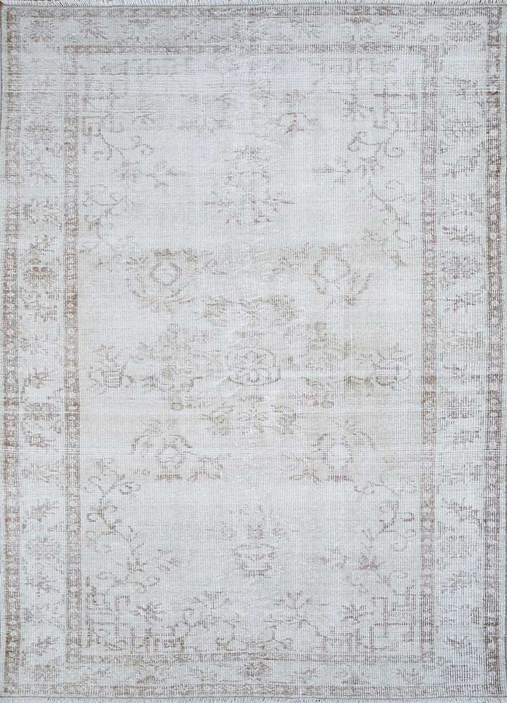 Vintage Ivory Hand Knotted Wool Rugs Jaipur Rugs SG