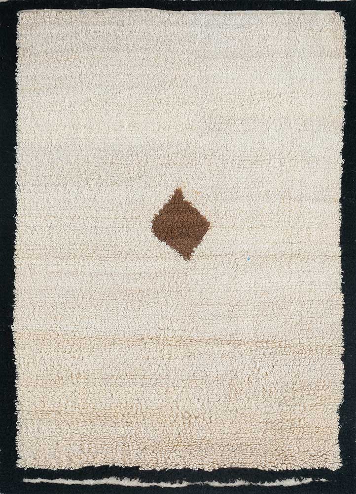 erbe beige and brown wool hand knotted Rug - HeadShot