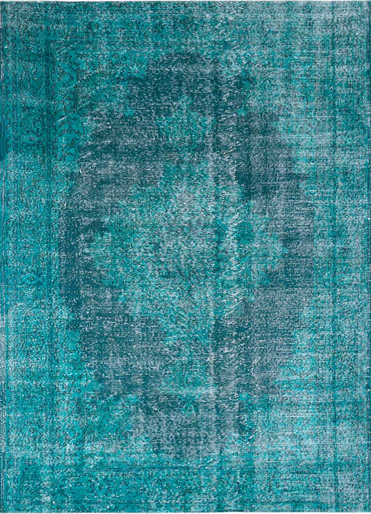 lacuna blue wool hand knotted Rug - HeadShot