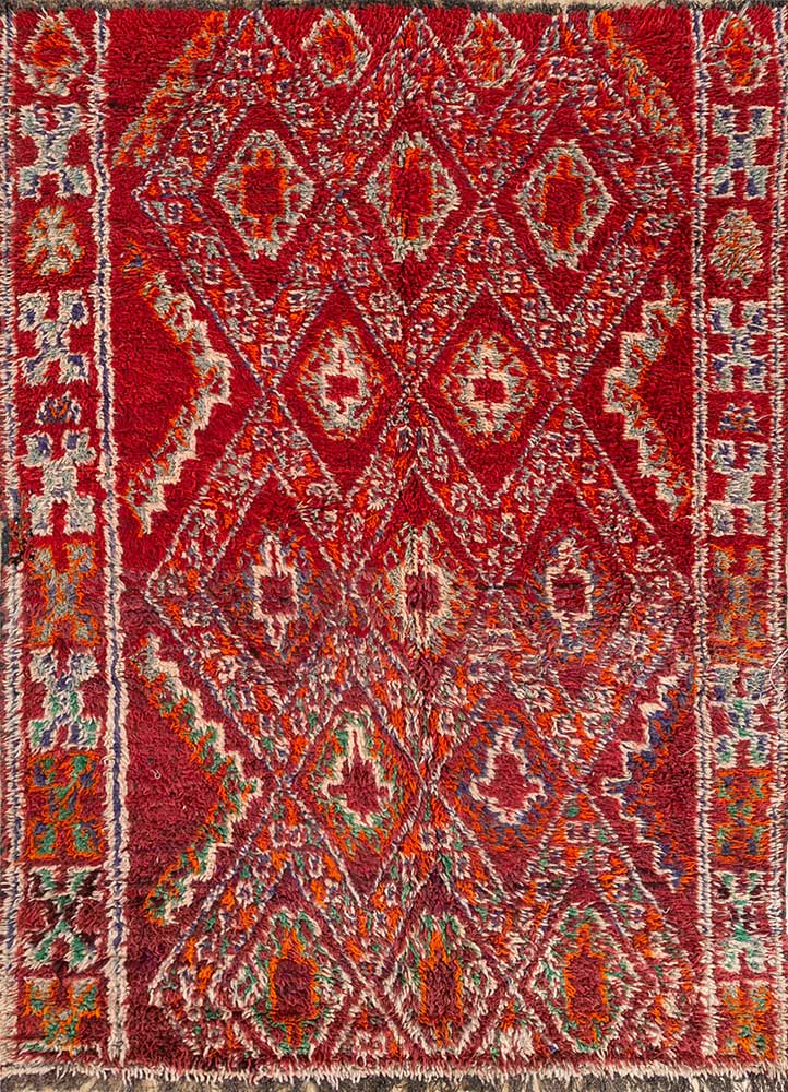Aprezo Red and Orange Flat Weaves Wool RugsPae4540Jaipur Rugs UAE