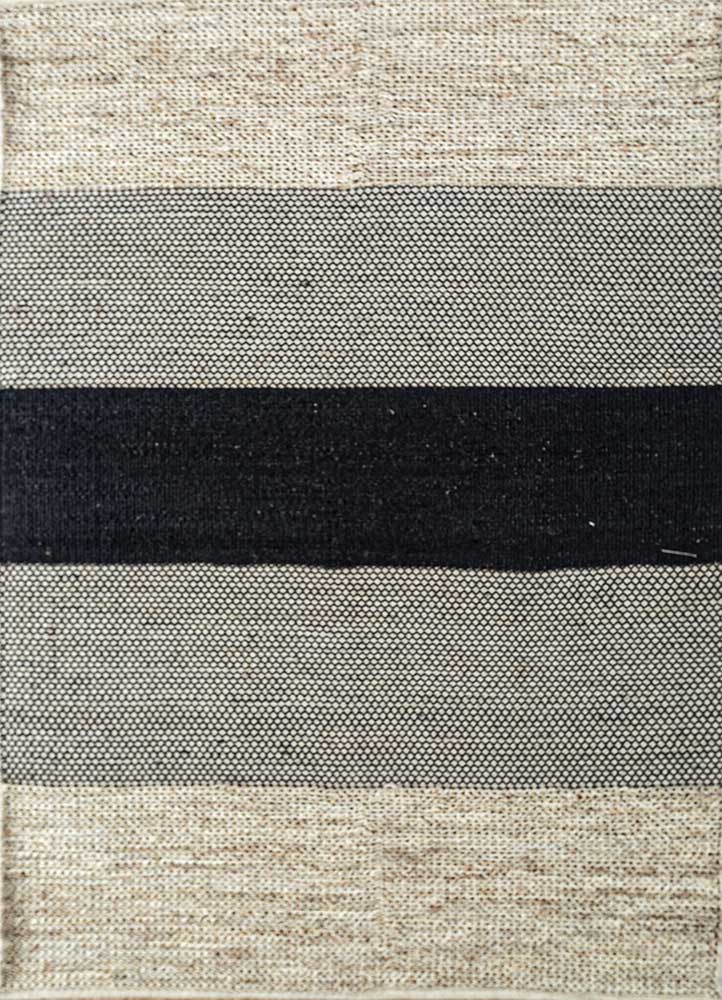 abrash grey and black jute and hemp flat weaves Rug - HeadShot