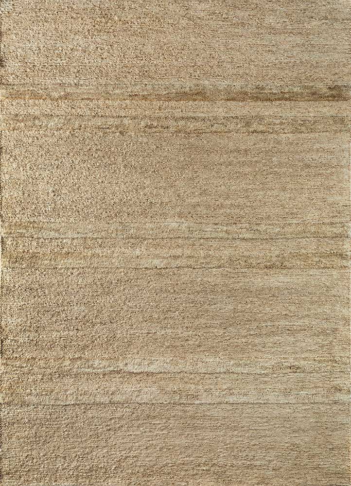abrash beige and brown jute and hemp hand knotted Rug - HeadShot