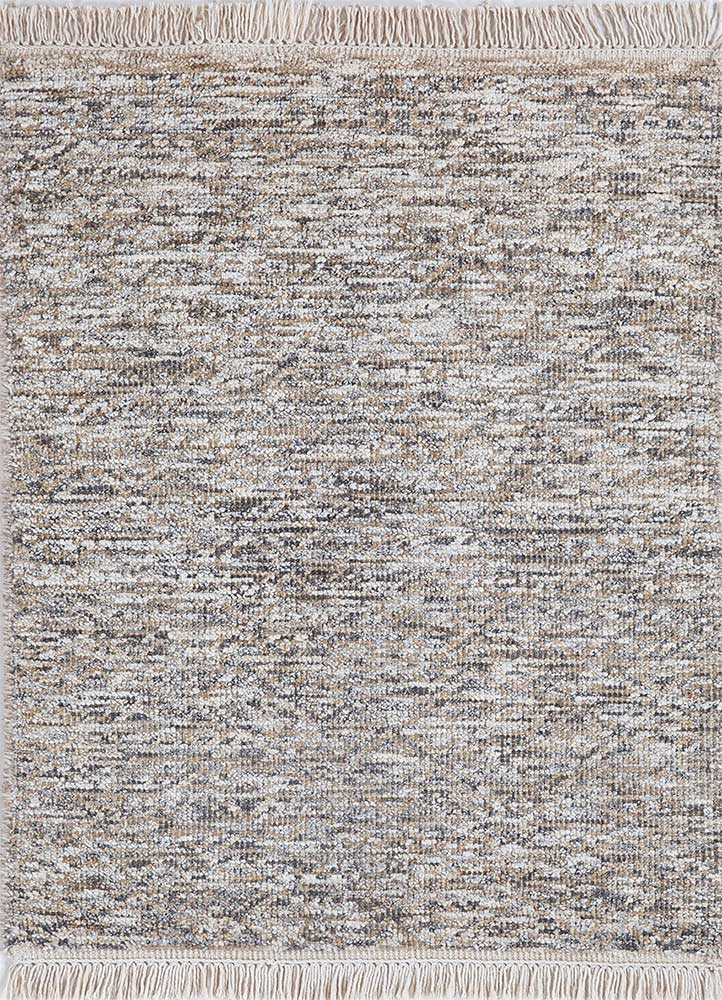 legion ivory wool and bamboo silk hand knotted Rug - HeadShot