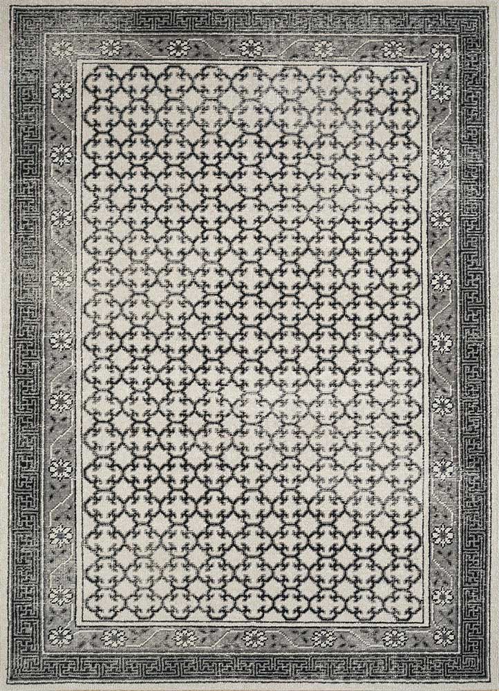 revolution grey and black wool hand knotted Rug - HeadShot