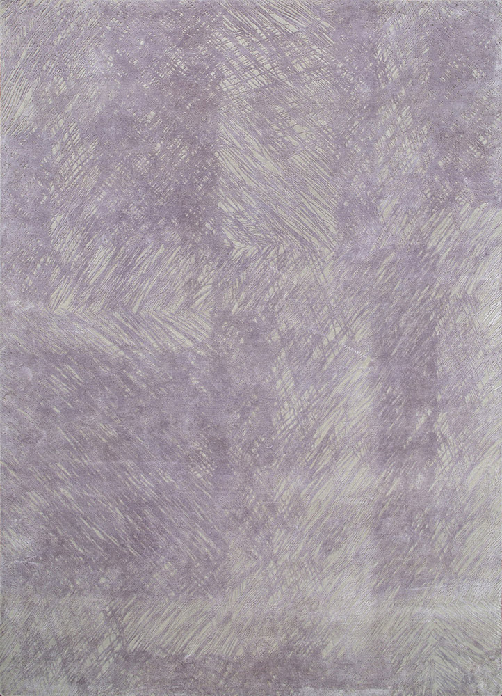 free verse by kavi pink and purple wool and silk hand knotted Rug - HeadShot